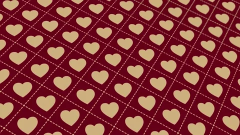 Animated abstract pattern with heart shaped geometric elements. red Stock Footage 233631875