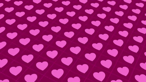 Animated abstract pattern with heart shaped geometric elements. pink Stock Footage 233631876
