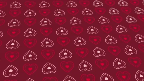 Animated abstract pattern with heart shaped geometric elements. red Stock Footage 233631878