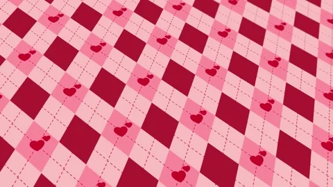 Animated abstract pattern with heart shaped geometric elements. red Stock Footage 233631891