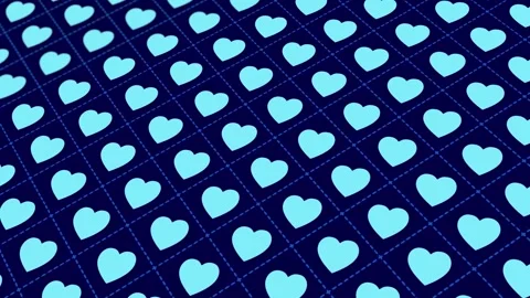 Animated abstract pattern with heart shaped geometric elements. blue Stock Footage 233784124