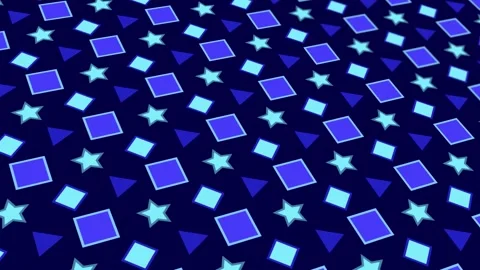 Animated abstract pattern with star geometric elements. blue Stock Footage 233631797