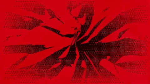 Animated abstract red background with bitmap texture of pixel dither Stock Footage 301044186