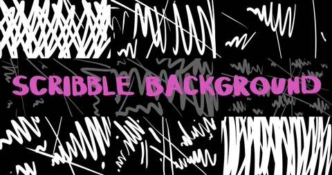 Animated Abstract Scribble Background. Texture brush patterns. Hand drawn Doodle Video stock 241818604
