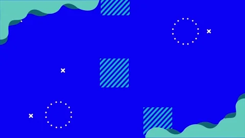 Animated abstract shapes and patterns on blue background, modern graphic de.. Stock Footage 334157762