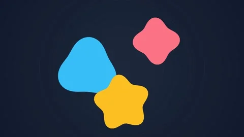 Animated Abstract Shapes Floating on Dark Background Stock Footage 339925157