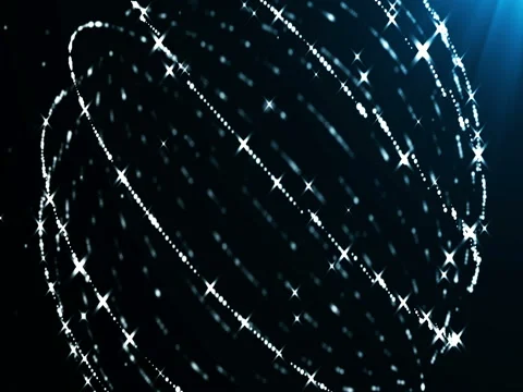 Animated abstract sphere with blue light and stars. Loop animation Video stock 76739320