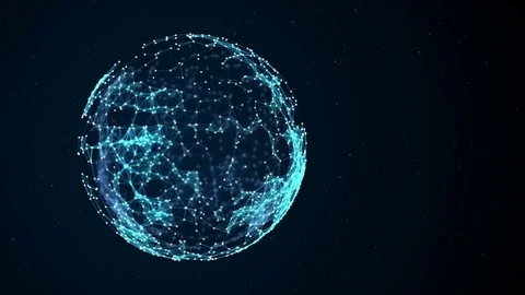 Animated abstract sphere from connected white dots Stock Footage
