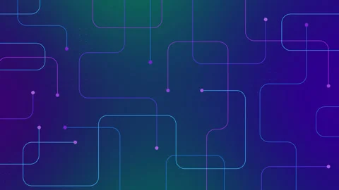 Animated abstract technology background. connected dots, circuit board. data Video stock 220804130