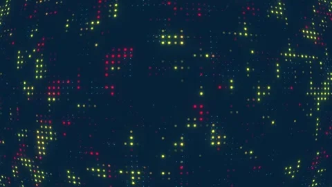 Animated abstract technology dark background. glowing random dots and grid... Stock Footage 332584163