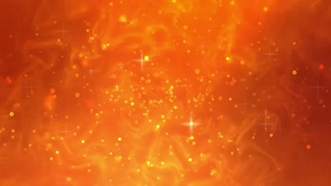 Animated abstract wavy orange background with golden glitter star particles Stock Footage 302327834