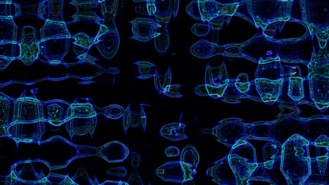 Animated Abstraction Blue on a black background 库存影片 129289480