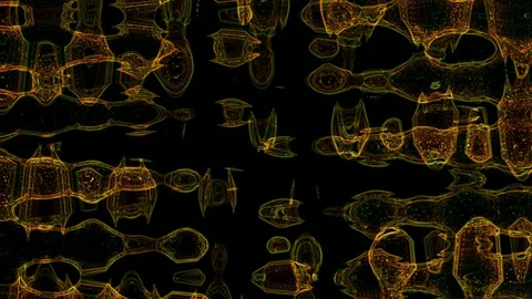 Animated Abstraction Yellow on a black background Stock Footage 129289949