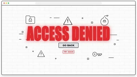 Animated Access Denied Error Message in a Browser Window Stock Footage 336619568