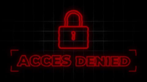 Animated Access Denied with Padlock Icon Vhs Retro Screen Stock Footage 318826194