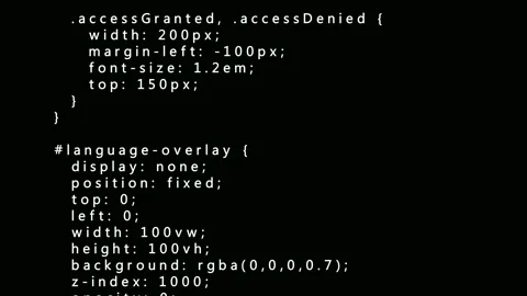 Animated access granted and denied styles in code snippet, perfect for web .. Stock Footage 321454377