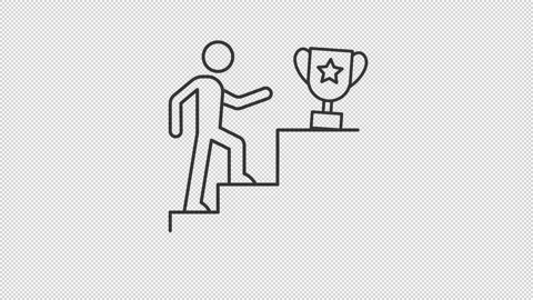 Animated achievement linear icon Stock Footage 234138353