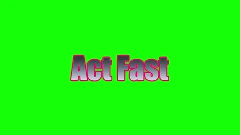 Animated act fast text on green screen background Stock Footage 337310765