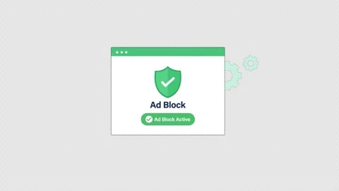 Animated Ad Block Browser Window Interface - Transparent Stock Footage 337803619