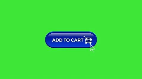 Animated add to card on green screen , blue button Video stock 153254118