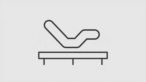 Animated adjustable bed outline icon Stock Footage 345253799