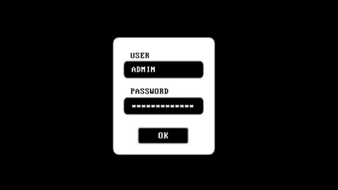 Animated Admin security 'USER and PASSWORD' Log In access Stock Footage 301786517
