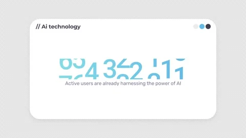 Animated AI Active User Counter with Blue Digits Видео 347218985