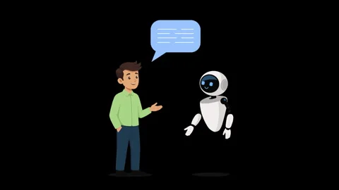 Animated AI Assistant Processing User Request Vídeos de archivo 341787414