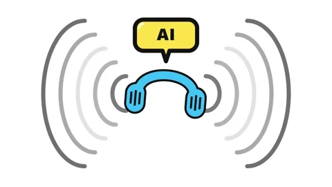 Animated AI Data Connection Wave Vector Icon in Blue Stock Footage 339384202