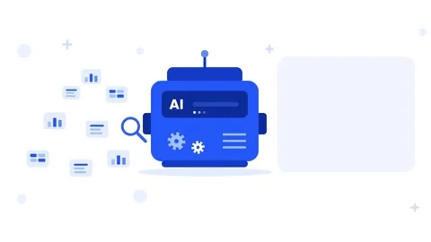 Animated AI Robot Concept with Document Checkmark Icon Stock Footage 348545322