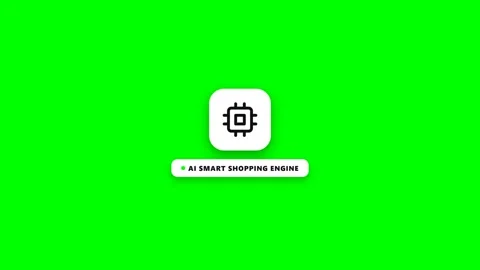 Animated AI Smart Shopping Engine Icon on a Green Screen 库存影片 347627480