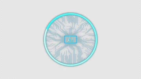 Animated AI technology background with glowing electronic circuit. Stock Footage 286138396