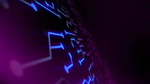 Animated AI Theme with Digital Circuit Elements Stock Footage 284304079