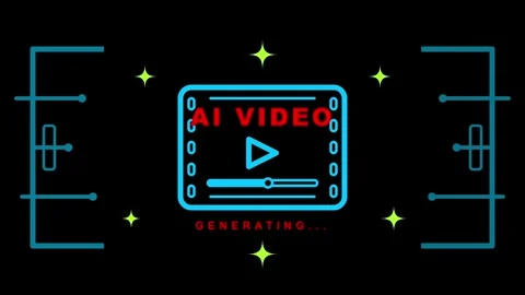 Animated AI Video Play Button Loading Interface Motion Graphic Vídeos de archivo 339384379