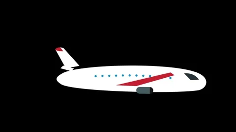 Animated airplane flying graphic vector background Stock Footage 345548822