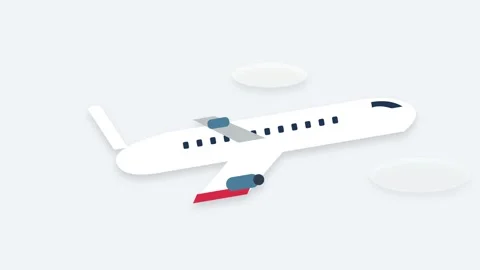 Animated airplane flying over clouds stock footage Stock Footage 345548647
