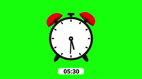 Animated alarm clock 24 hours Stock Footage 239216128