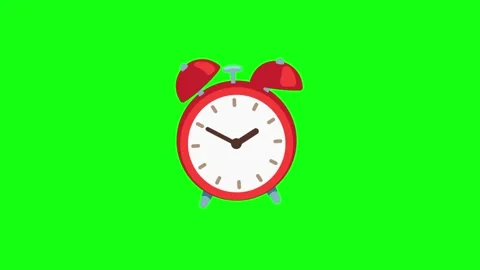 Animated Alarm Clock Green Screen Loop Stock Footage 337924019