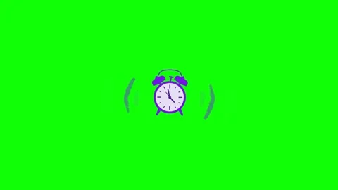 Animated alarm clock ringing green screen wake up overlay motion graphic sto Stock Footage 309043609