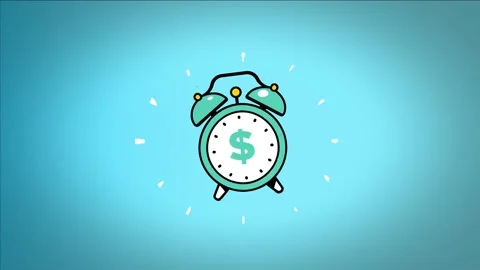 An animated alarm with a dollar sign Stock Footage 286174441