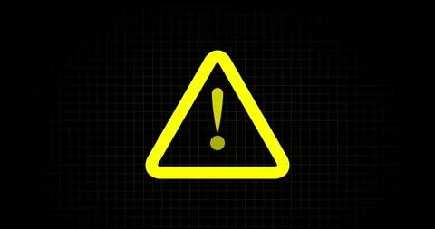 Animated alert icon for security or system error flashing warning triangle icon Stock Footage 338185132