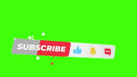 Animated All subscribe like bell notification and comment remainder green screen Stock Footage