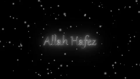 Animated Allah Hafez goodbye greeting eid ramadan wishes black background 4.. Stock Footage 316741358