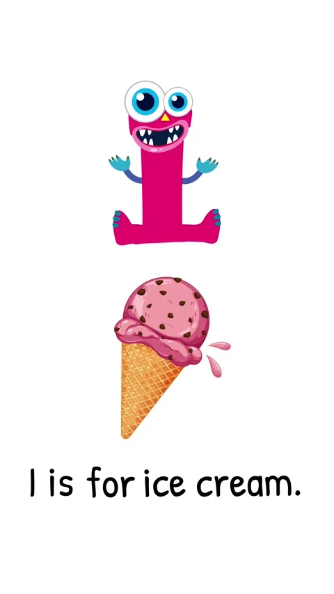 Animated Alphabet: I is for Ice Cream Stock-Footage 308631253