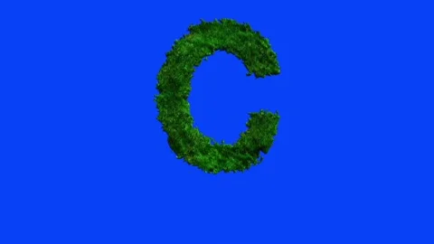 Animated alphabet letters with grass texture and blue screen. Stock Footage 336632423