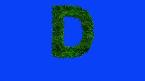 Animated alphabet letters with grass texture and blue screen. Stock Footage 336632460