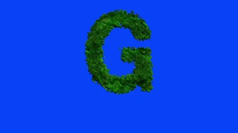 Animated alphabet letters with grass texture and blue screen. 動画素材 336632518