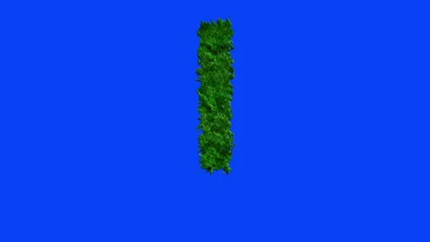 Animated alphabet letters with grass texture and blue screen. Stockbeeldmateriaal 336632559