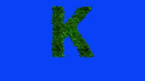 Animated alphabet letters with grass texture and blue screen. Stock-Footage 336632578