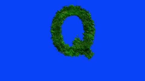 Animated alphabet letters with grass texture and blue screen. Stock Footage 336632658